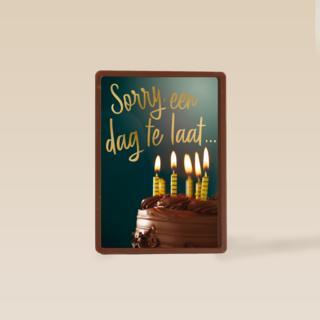 verjaardag te laat taart sorry een dag te laat
