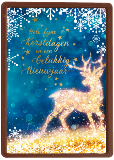 Kerstkaart zakelijk Hert met lichtjes