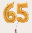 Cijferballon 65 Jaar Goud XL