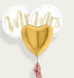 Ballonnentros Huwelijk Man en Vrouw Goud Wit