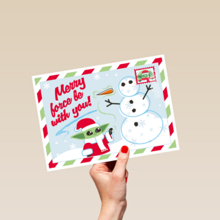 Star Wars kerstkaart Merry force be with you