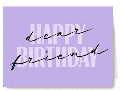 happy birthday dear friend on purple