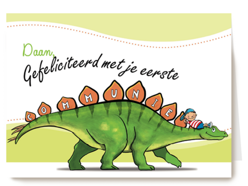 Kaart Hallmark | Communie | Gefeliciteerd Communie Dino