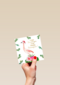Kerstkaart hip Flamingo met kerstmuts