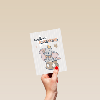 Welkom kleinkind felicitatie met Dombo van Disney