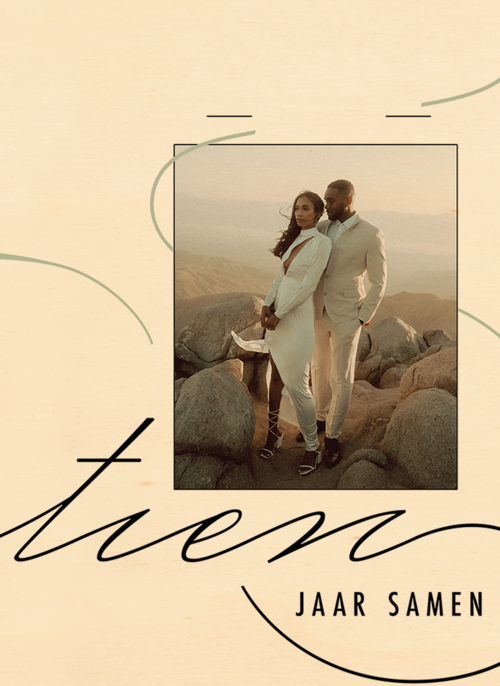 Houten Kaart Huwelijksjubileum | Houten Kaart Hallmark | Huwelijksjubileum | Huwelijksjubileum 10 Jaar Fotokaart