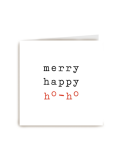 Kerstkaart hip merry happy ho ho