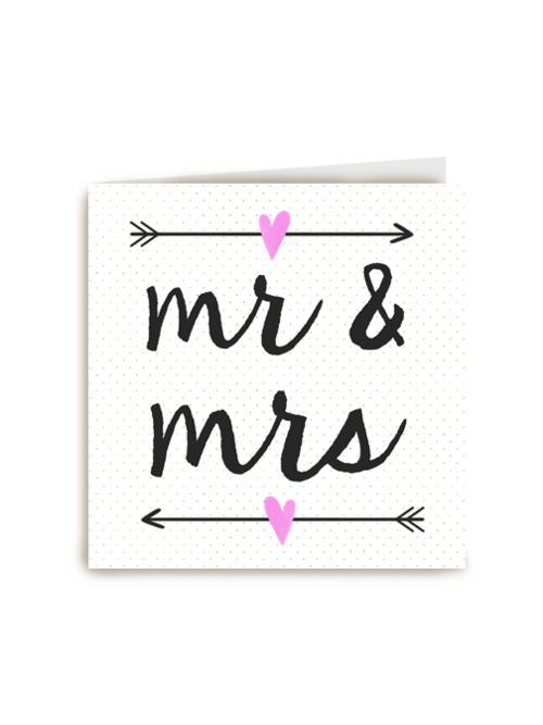Trouwdagkaart Pijlen Mr and Mrs