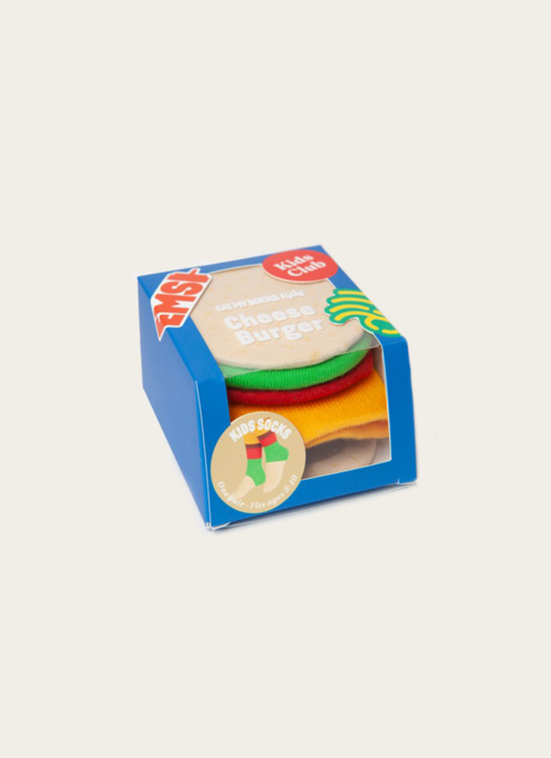 Eat My Socks Kids Cheeseburger Sokken | Eat My Socks Cadeau Modeaccessoires |
