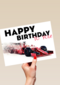 verjaardagskaart rode formule 1 auto