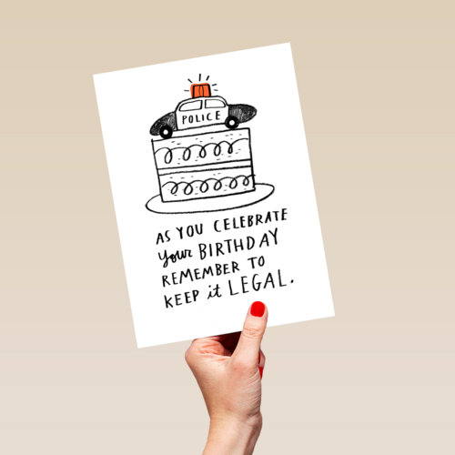 Verjaardagskaart grappig keep it legal