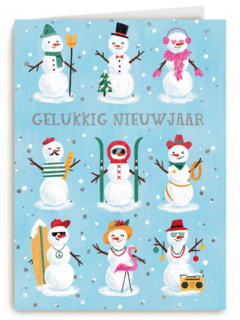 Gelukkig nieuwjaar sneeuwpop