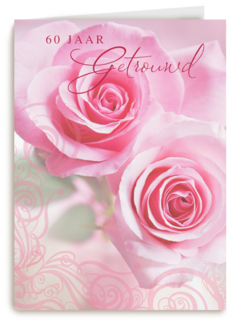Roze rozen voor diamanten huwelijk