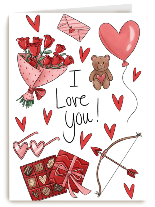 Kaart Hallmark | Valentijn | Liefdekaart I Love You Matia Studio
