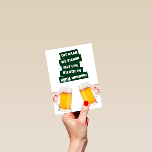 dit gaan we vieren met een biertje kaart