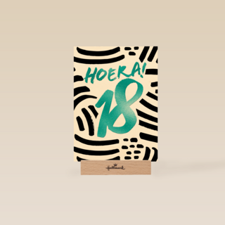 verjaardagskaart hoera groene 18 jongen man