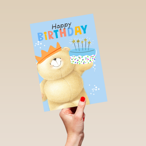 Forever Friends Happy Birthday cake blue