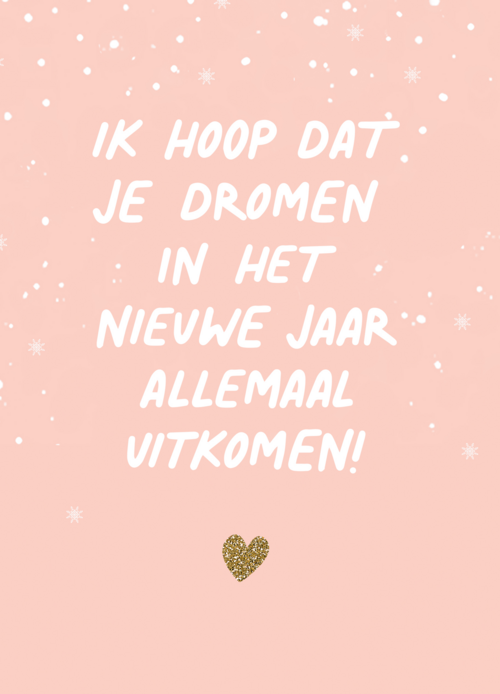 Kerstkaart met quote dromen uitkomen