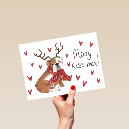 Kerstkaart Matia Studio merry kiss mas
