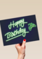 Verjaardagskaart Happy Birthday neon