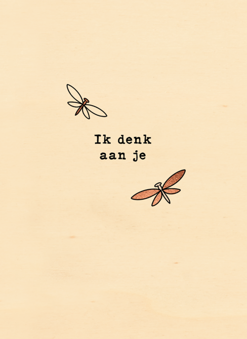 Houten Kaart | Sterkte Ik Denk Aan Je
