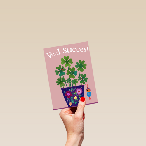 Succes kaart klavertjes vier plant