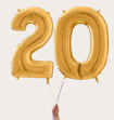 Cijferballon 20 Jaar Goud XL