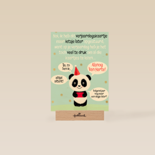 Verjaardagskaart te laat met panda