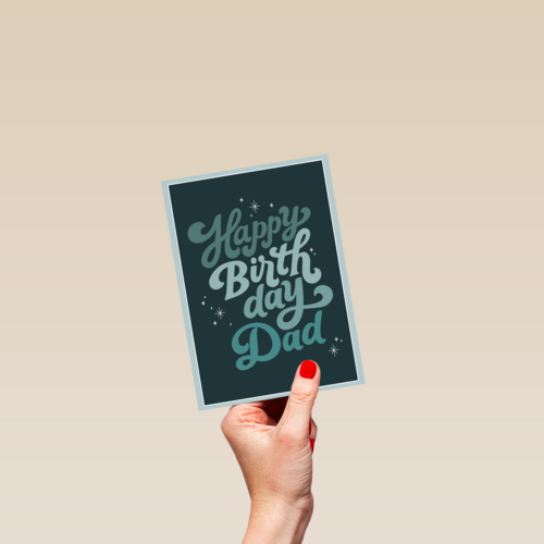 Stijlvolle verjaardagskaart met Happy birthday dad