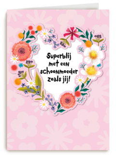 moederdag kaart klassiek superblij met een schoonmoeder zoals jij