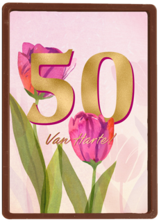 Verjaardagskaart vrouw 50 van harte
