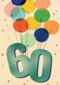 Verjaardagskaart 60 met ballonnen