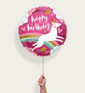 Ballon Eenhoorn Happy Birthday Multi Eco