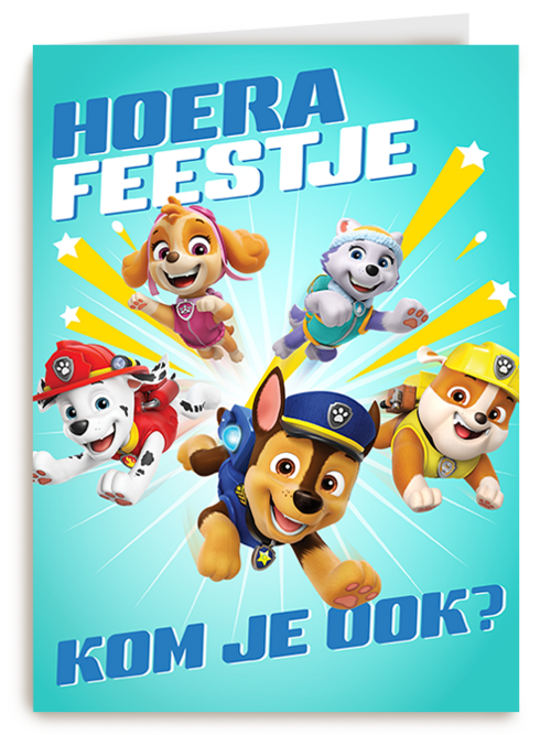 Kaart Hallmark | Jubileum Kinderfeest | Paw Patrol Hoera Feestje Uitnodiging