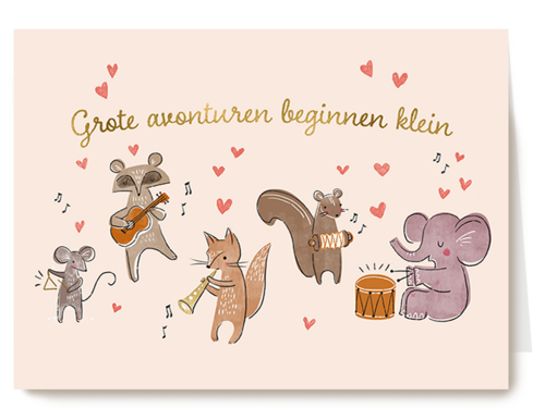 Kaart Hallmark | Geboorte Felicitatie | Geboortekaart Grote Avonturen Beginnen Klein