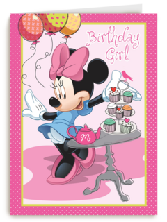 minnie mouse deelt cupcakes uit