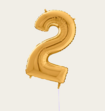 Cijferballon 2 Jaar Goud XL