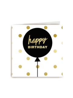 een gouden happy birthday ballon