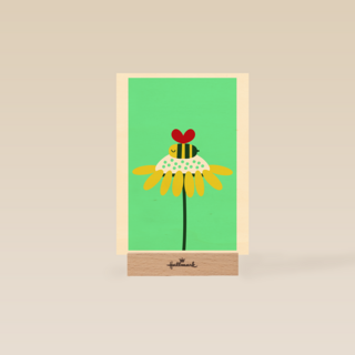 Zomaar kaartje bloem met bij