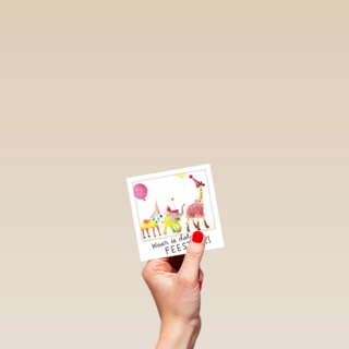 polaroid kaart verjaardag kids meisje