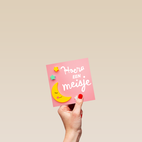 Hoera een meisje geboortefelicitatie