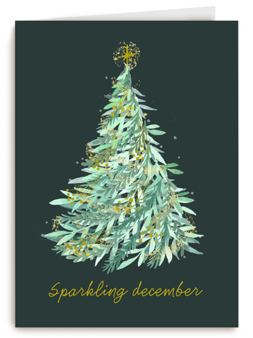 Kerstkaart klassiek Sparkling december