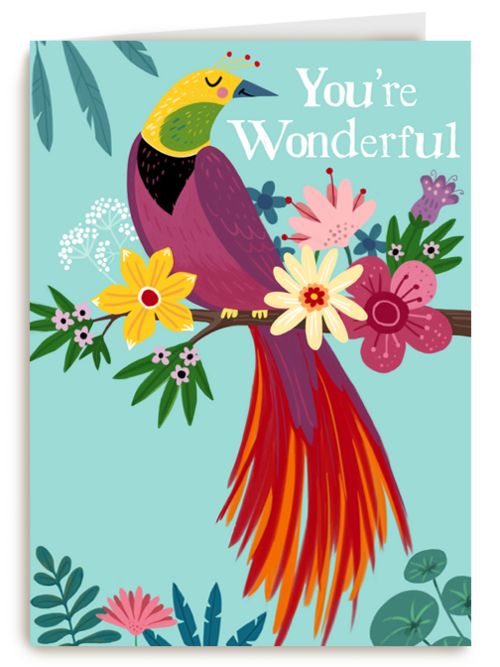 Complimentkaart you are wonderful paradijsvogel