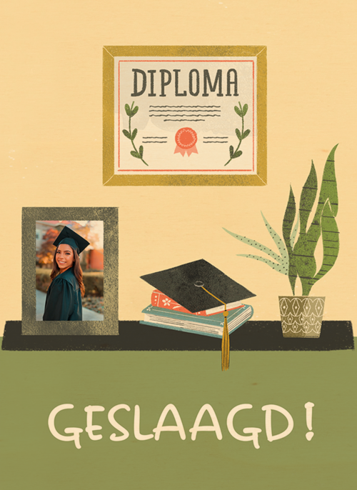 Houten Kaart Diploma | Hallmark | Houten Kaart Hallmark | Diploma | Geslaagd Fotokaart Bureau Met Foto