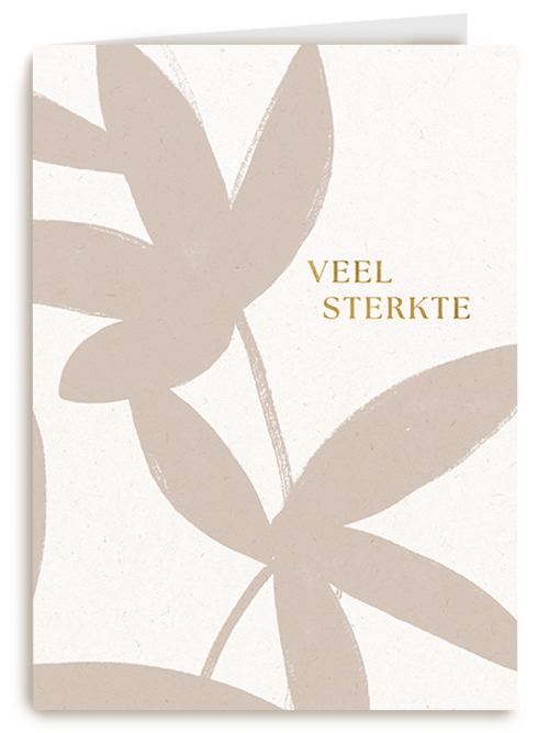 Kaart Hallmark | Condoleance Kaarten Moeilijke Momenten | Veel Sterkte Beige Bladeren