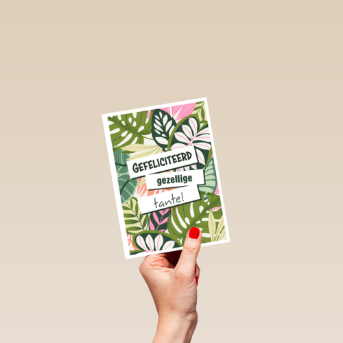 verjaardagskaart met jungle voor een tante