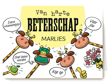 funny mail van harte beterschap giraffe