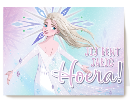 een prachtige verjaardgskaart met Elsa van Frozen