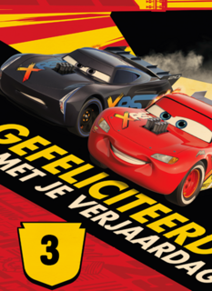 Cars verjaardagskaart bliksem mcqueen en storm
