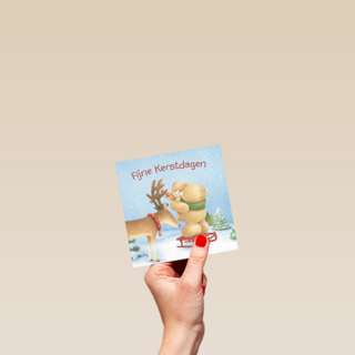 kerstkaart forever friends fijne kerstdagen rendier